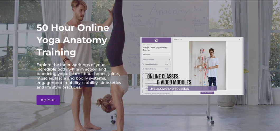 50 Hour Yoga Teacher Training ONLINE (Advanced Yoga Anatomy Training)