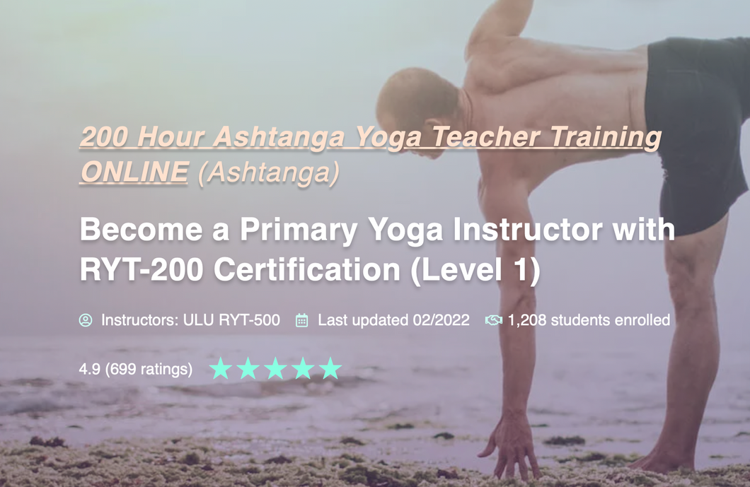 200-Hour Online Ashtanga YTT for 6-Day Ashtanga Bali Students